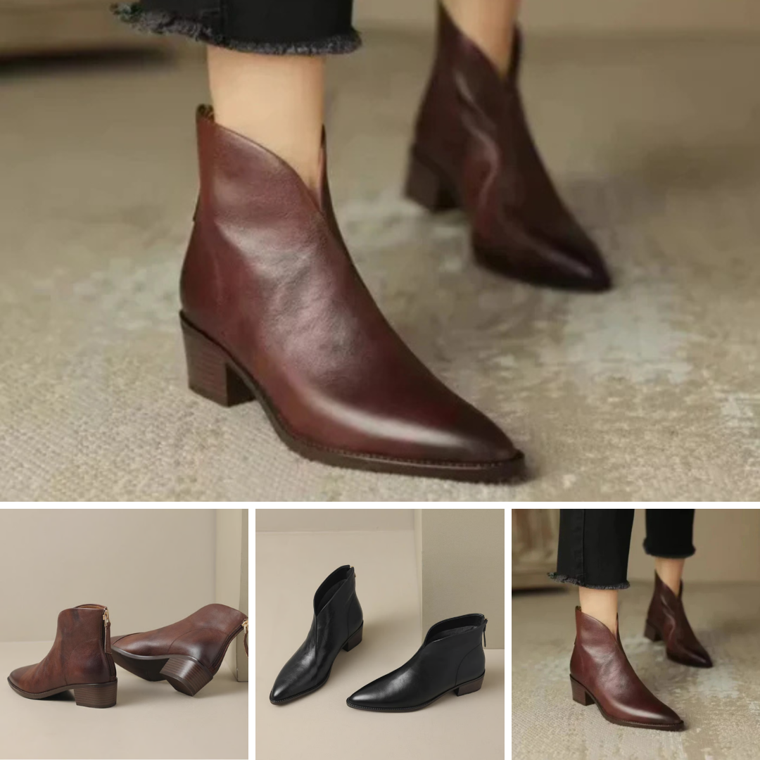 Chloé™ | Bottines de luxe à talon bas — Élégance urbaine & confort quotidien