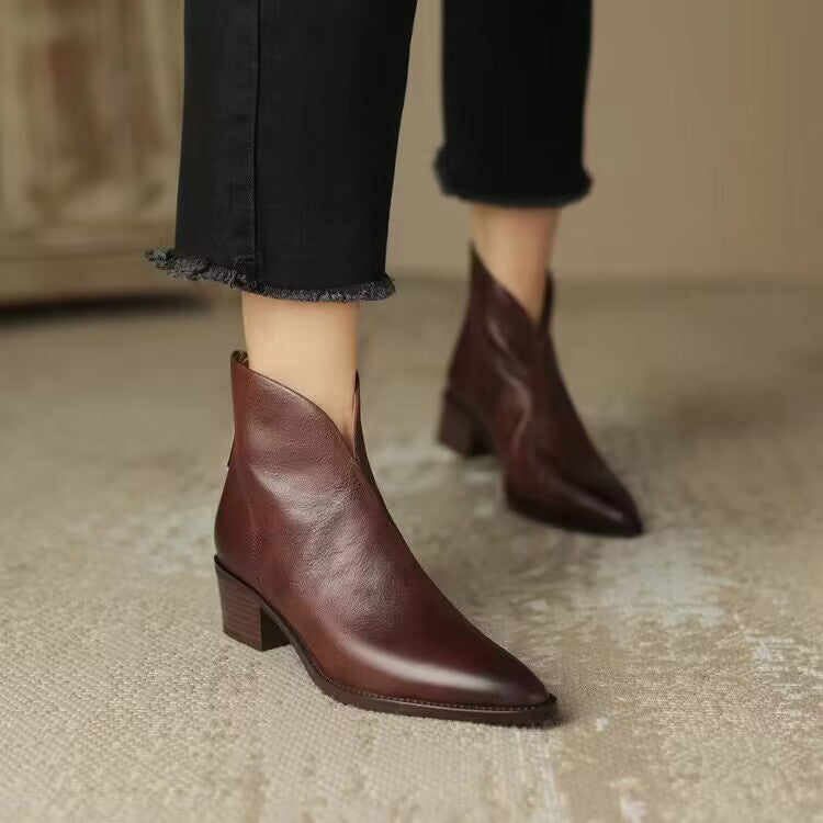 Chloé™ | Bottines de luxe à talon bas — Élégance urbaine & confort quotidien