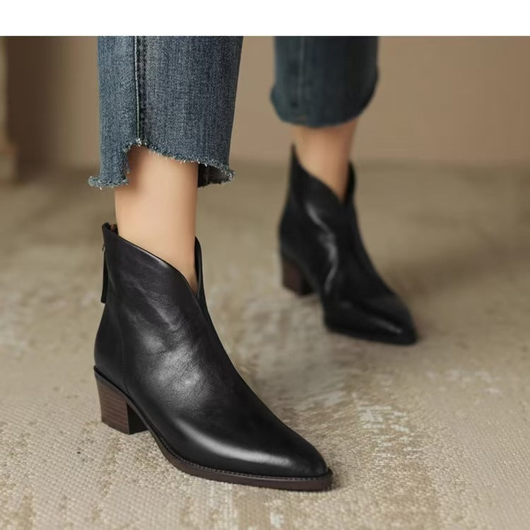 Chloé™ | Bottines de luxe à talon bas — Élégance urbaine & confort quotidien
