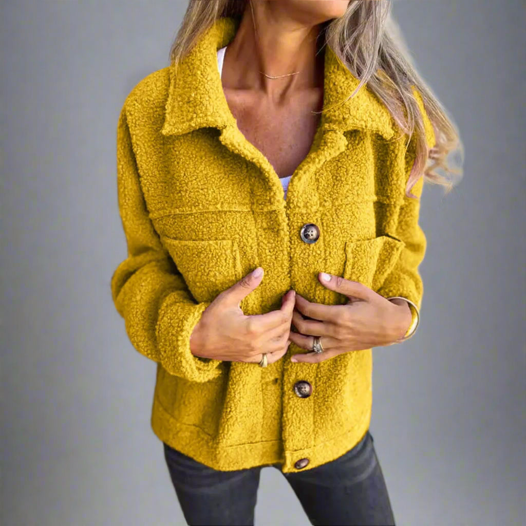 Adèle | Veste en Tissu Sherpa à Col à Revers pour Élégance et Chaleur lunnav