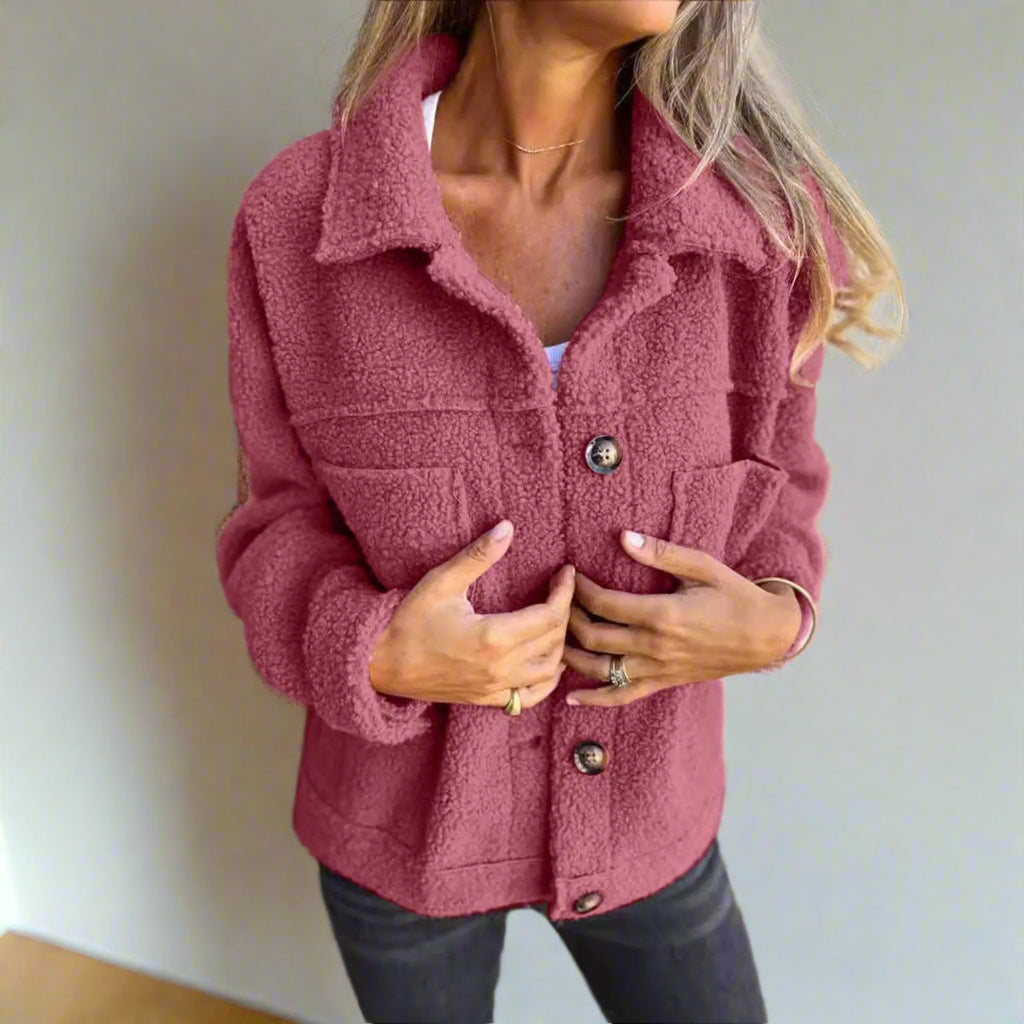 Adèle | Veste en Tissu Sherpa à Col à Revers pour Élégance et Chaleur lunnav